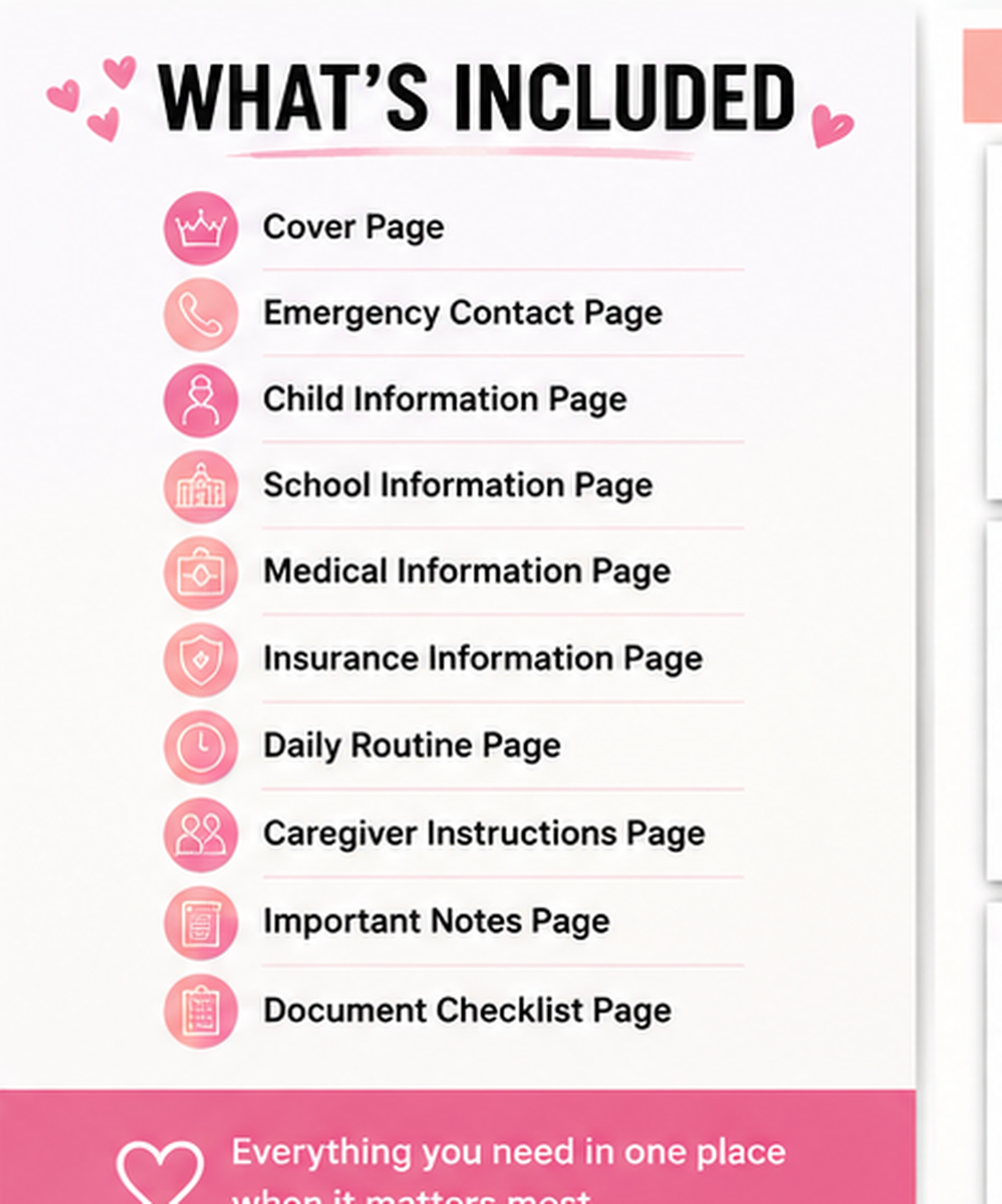 Mom’s Emergency Life Binder Printable PDF