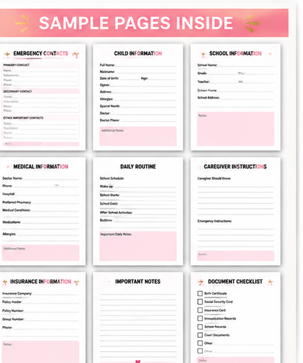 Mom’s Emergency Life Binder Printable PDF