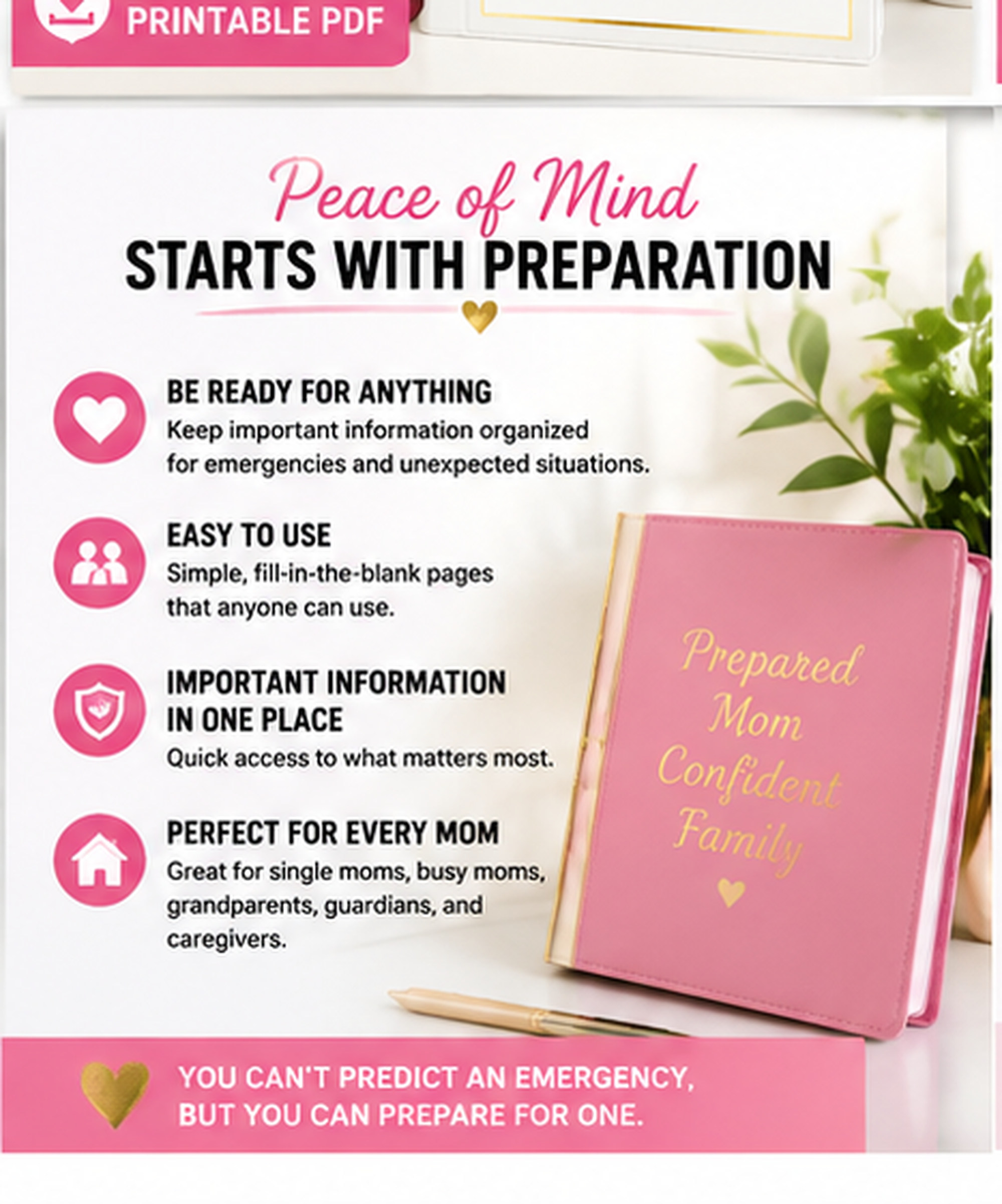 Mom’s Emergency Life Binder Printable PDF