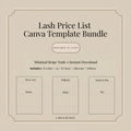 Lash Price List Canva Template Bundle (Minimal Beige Nude)