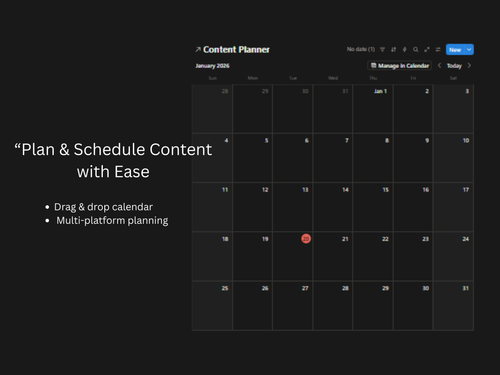 All-in-One Creator Notion Dashboard | Content Planner, Product Tracker, Finance & Systems Hub