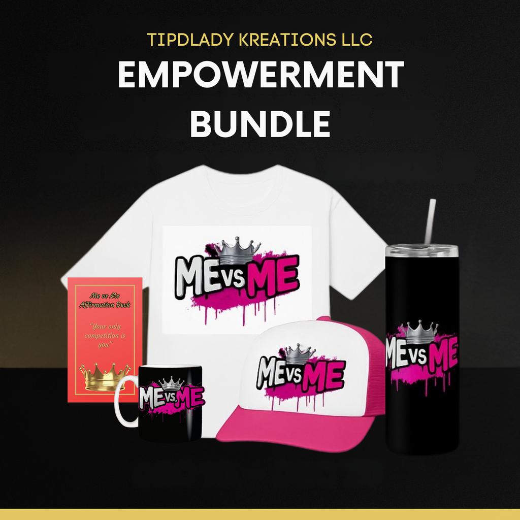 ME vs ME Empowerment Deluxe Set — Motivation Apparel + Affirmations + Tumbler + Coffee Mug