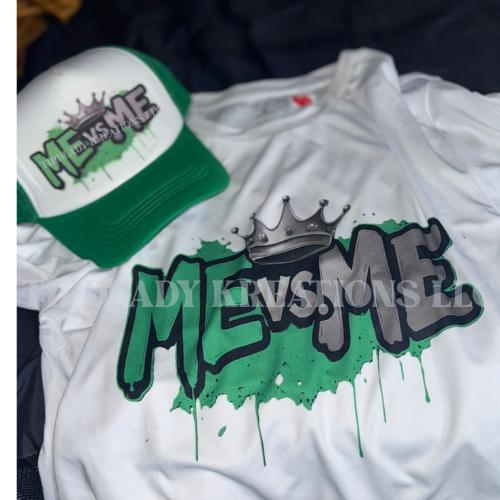 Green 'ME vs ME' Hat, Hoodie, or Tee: Growth Mindset Apparel