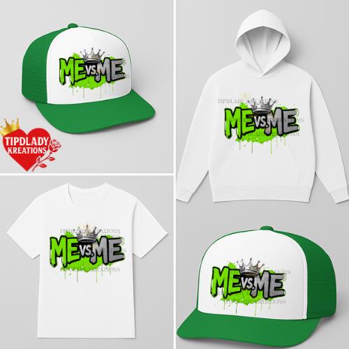 Green 'ME vs ME' Hat, Hoodie, or Tee: Growth Mindset Apparel