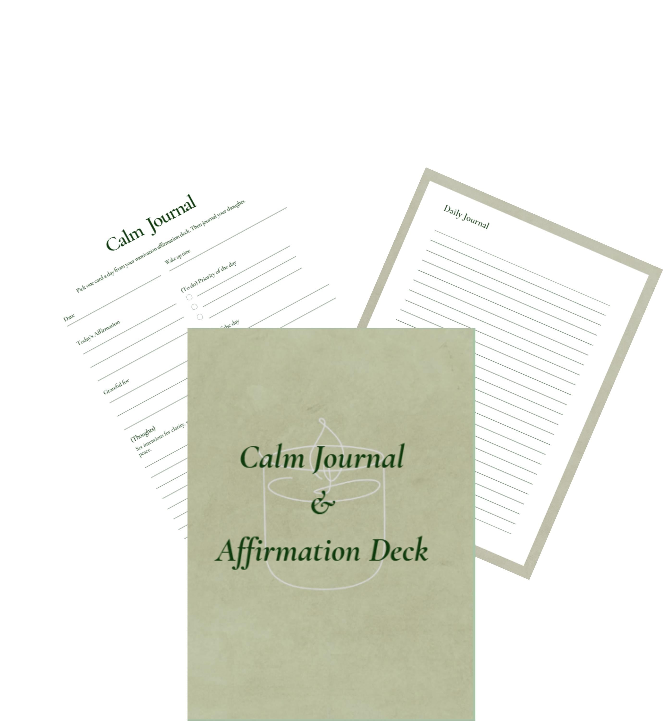 Calm Journal & Affirmation Deck | Anxiety and Stress Relief