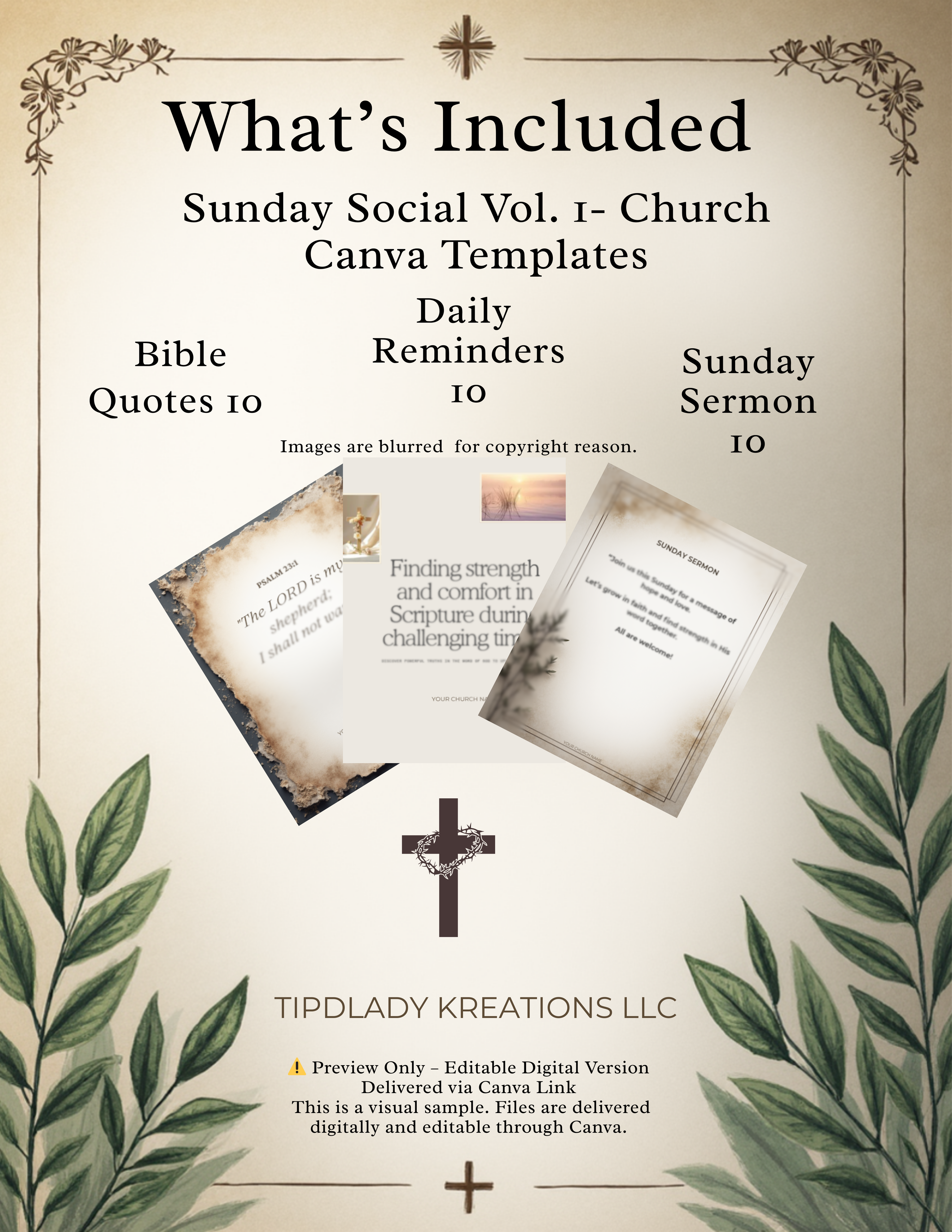 Sunday Social Vol. 1 – 30 Editable Canva Templates for Churches